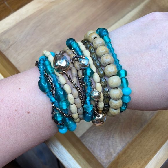 Stacked bracelet THREE bracelet sets boho style - Picture 2 of 4